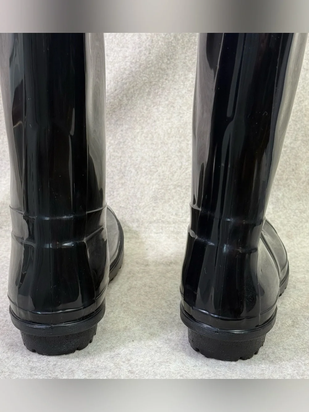 Seven Black Women's  Slip On Waterproof Glossy Rain Boots Womens Sz 9
